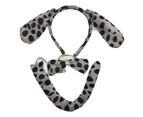 3pcs Dog Dalmatian Ear Headband With Bow Tail Halloween Costume