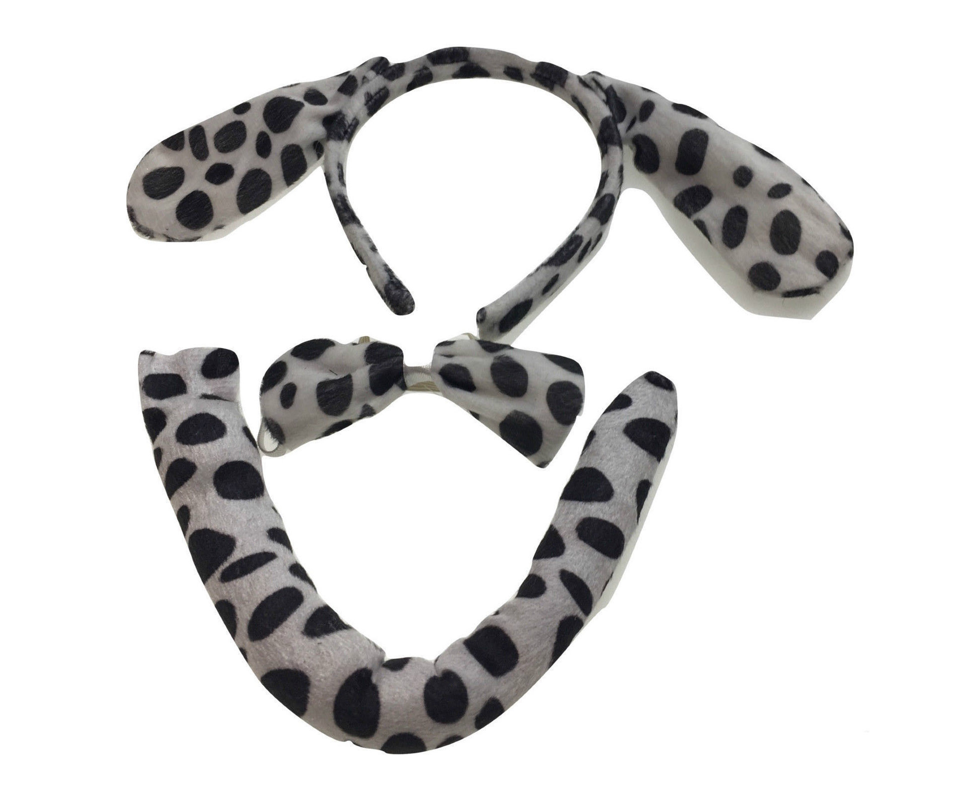 3pcs Dog Dalmatian Ear Headband With Bow Tail Halloween Costume | Catch ...