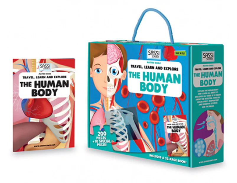 Sassi Junior Travel, Learn & Explore The Human Body Puzzle & Book Set