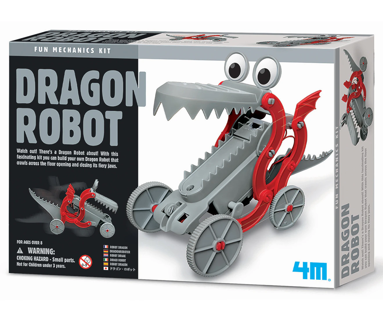 4M KidzRobotix Dragon Robot DIY Build Crawl Jaw Kids Interactive Fun Toy 8y+