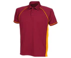 Finden & Hales Kids Unisex Piped Performance Sports Polo Shirt (Maroon/ Amber/ Amber) - RW429