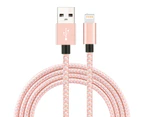 Catzon 1M 2M 3M Several Packs iPhone Cable Phone Charger Nylon Braided Fast Charger Cable USB Cord -Rose Gold