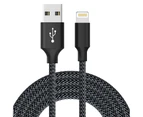 Catzon 1M 2M 3M Several Packs W iPhone Cable Phone Charger Nylon Braided Fast Charger Cable USB Cord -Black Grey