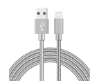 Catzon 1M 2M 3M Several Packs iPhone Cable Phone Charger Nylon Braided Fast Charger Cable USB Cord -Grey