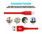 Catzon 1M 2M 3M Several Packs iPhone Cable Phone Charger Nylon Braided Fast Charger Cable USB Cord -Red