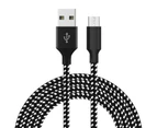 Catzon 1M 2M 3M Several Packs Micro USB Cable Nylon Braided Phone Cable Fast Charger Cable USB Cord -Black White