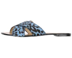 Stuart Weitzman Women's Leopard Slides - Sky Blue