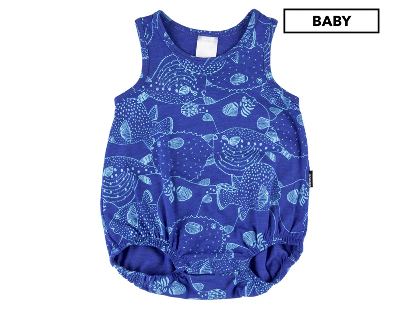 Bonds Baby Stretchies Bubblesuit - Puffer Fish Party Blue Grotto