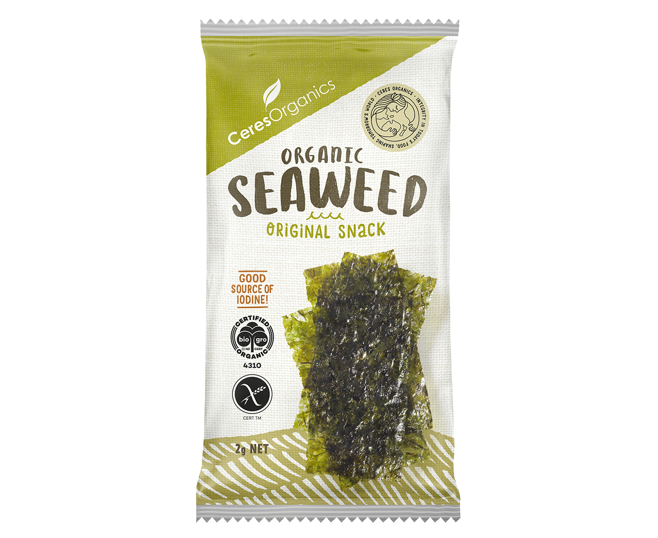 2 x 8pk Ceres Organics Organic Seaweed Snack | Catch.com.au