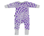 Bonds Baby/Toddler Zip Wondersuit - Grey & Purple Leopard