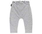 Bonds Baby Stretchies Legging - White/Grey Marle