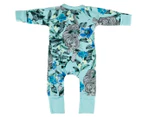 Bonds Baby/Toddler Zip Wondersuit - Tigress in Flowerbed Turquoise