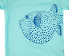 Bonds Originals Baby Aussie Cotton Tee - Puffer Fish Turquoise
