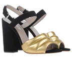 Marc Jacobs Women's Suede Heeled Sandal - Black/Gold
