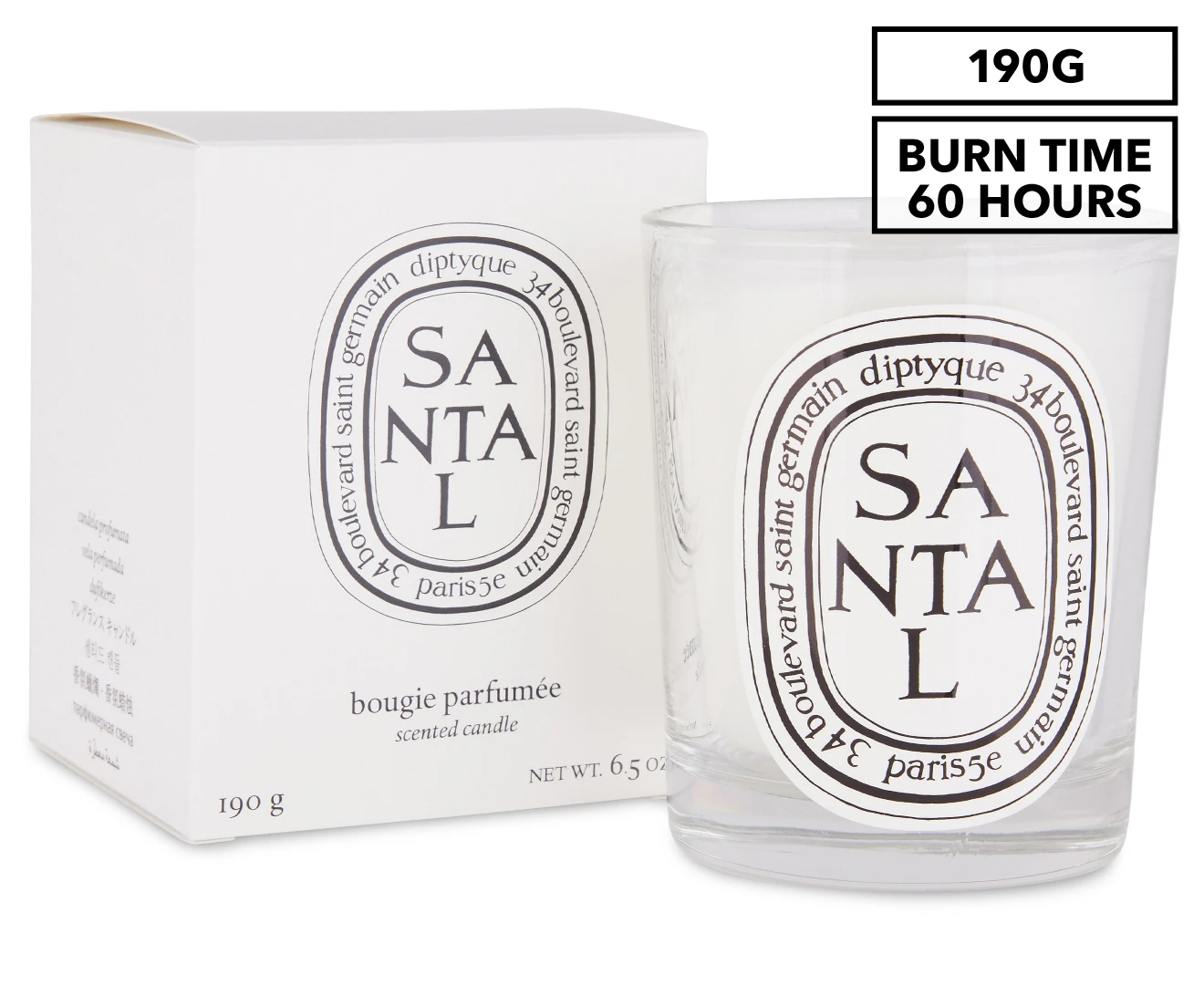 Diptyque Scented Candle  Santal (Sandalwood) 190g/6.5oz