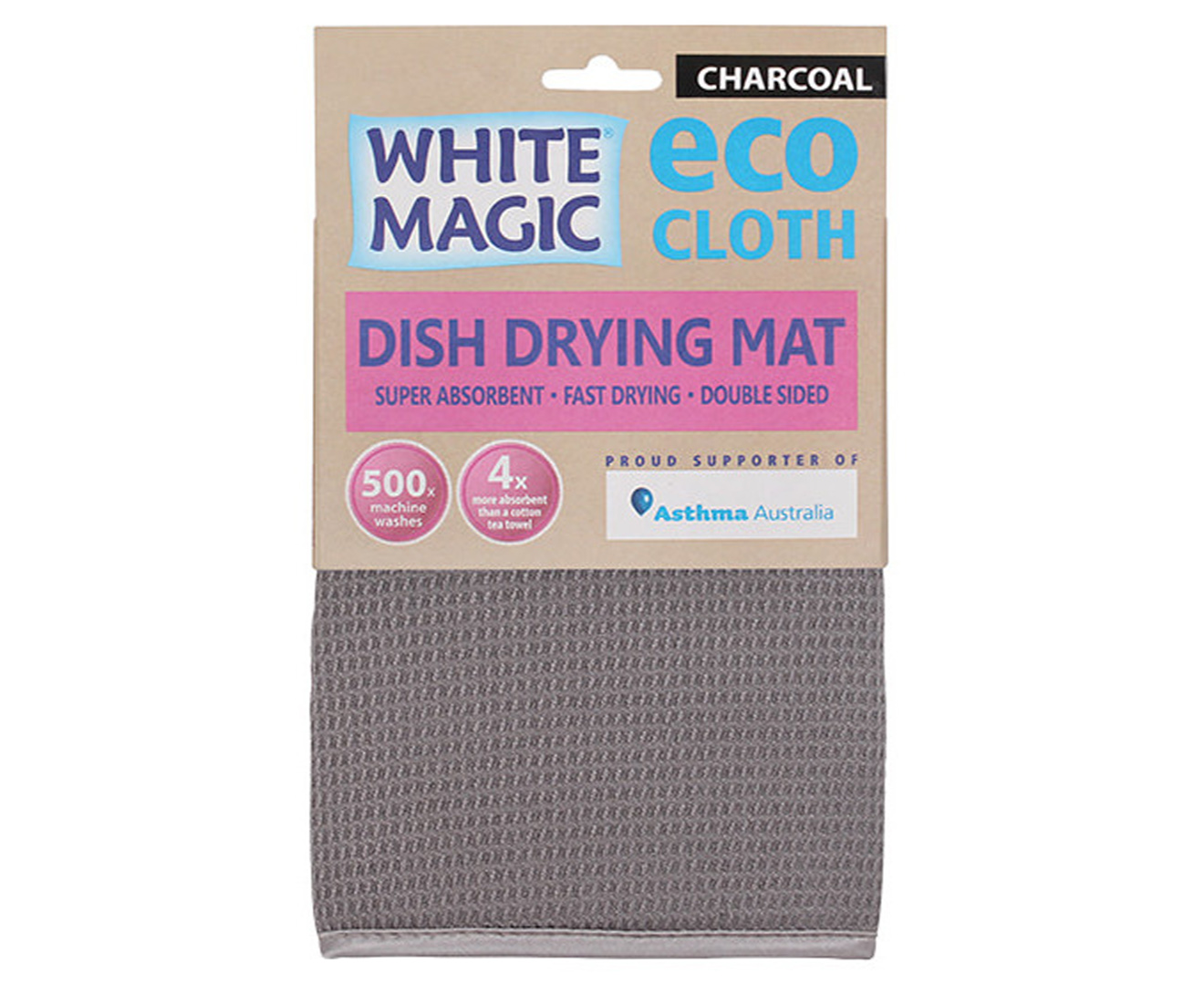 White Magic Eco Cloth Dish Drying Mat - Charcoal