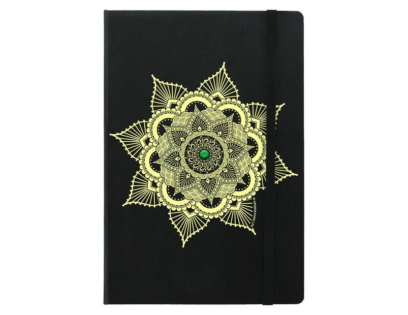 Grindstore Emerald Mandala A5 Hard Cover Notebook (Black) - GR429