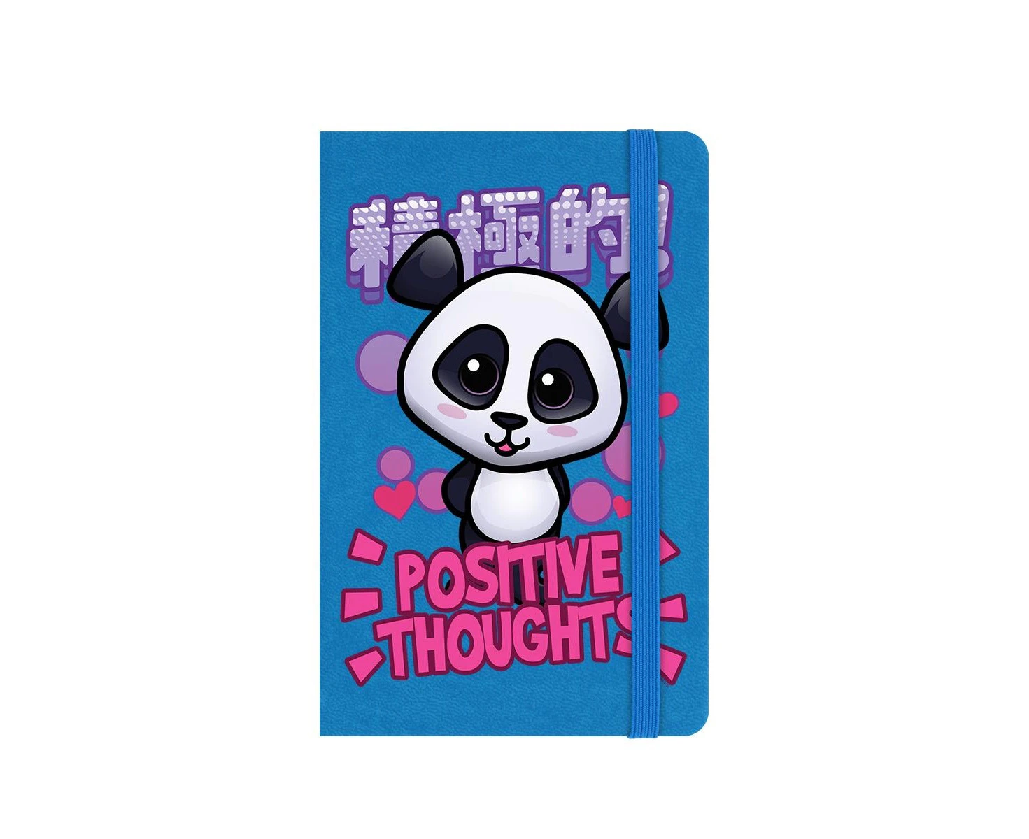 Handa Panda Positive Thoughts A6 Hard Cover Notebook (Blue) - GR568