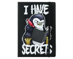 Psycho Penguin I Have Secrets A5 Hard Cover Notebook (Black) - GR992