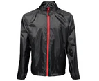 2786 Mens Contrast Lightweight Windcheater Shower Proof Jacket (Pack of 2) (Black/ Red) - RW7001