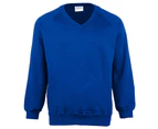 Maddins Childrens Unisex Coloursure V-Neck Sweatshirt / Schoolwear (Pack of 2) (Royal) - RW6863