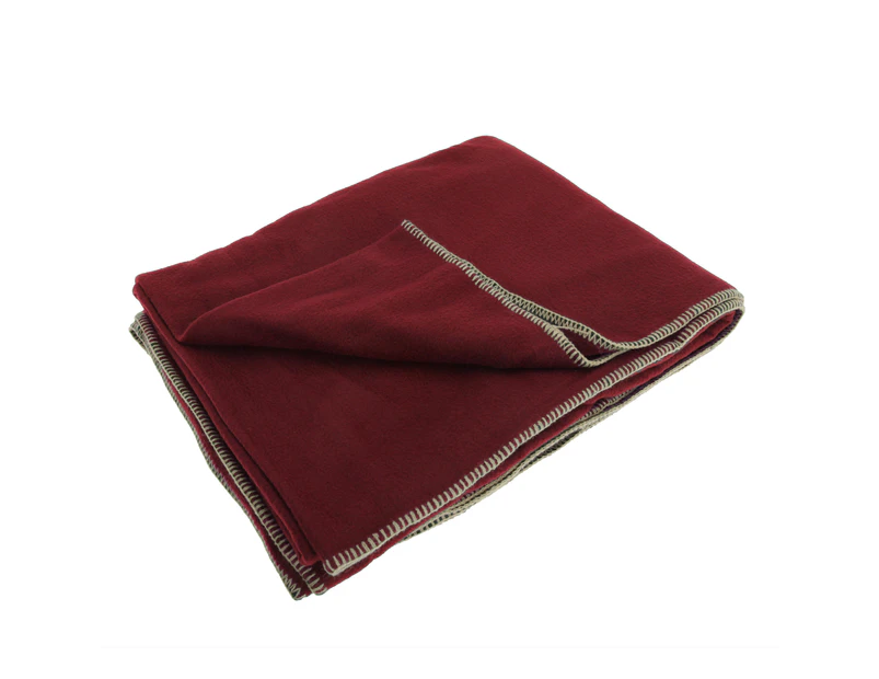 Result Plain Warm Outdoor Fleece Blanket (330gsm) (Pack of 2) (Rococco Red) - BC4171