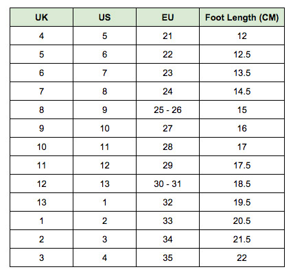 Doc Marten Size Chart Inches