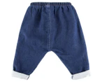 Bonds Baby Terry Denim Trackie Pant - Mid Blue Chambray