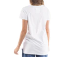 Elm Women's Step Hem Fruta Fresca Tee / T-Shirt / Tshirt - White