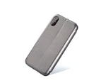 Catzon iPhone Shell Luxury Leather Flip Case Fitted Cover With Card Slot - Grey