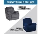 Super Stretch Recliner Sofa Cover 1-Piece Thick Soft Jacquard Recliner Slip Cover Recliner Chair Covers Slip Covers, Navy 3
