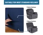 Super Stretch Recliner Sofa Cover 1-Piece Thick Soft Jacquard Recliner Slip Cover Recliner Chair Covers Slip Covers, Navy 4