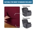 Super Stretch Recliner Sofa Cover 1-Piece Thick Soft Jacquard Recliner Slip Cover Recliner Chair Covers Slip Covers, Burgundy 4