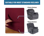 Super Stretch Recliner Sofa Cover 1-Piece Thick Soft Jacquard Recliner Slip Cover Recliner Chair Covers Slip Covers, Burgundy
