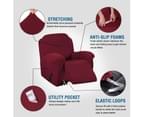 Super Stretch Recliner Sofa Cover 1-Piece Thick Soft Jacquard Recliner Slip Cover Recliner Chair Covers Slip Covers, Burgundy 5