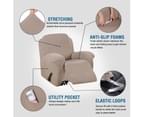 Super Stretch Recliner Sofa Cover 1-Piece Thick Soft Jacquard Recliner Slip Cover Recliner Chair Covers Slip Covers, Sand 2