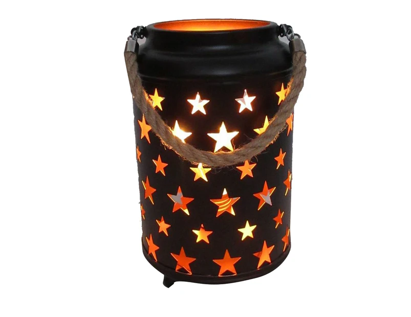 20cm Starry LED Lantern Light with Rope Handle Star Bedside Table Desk Lamp