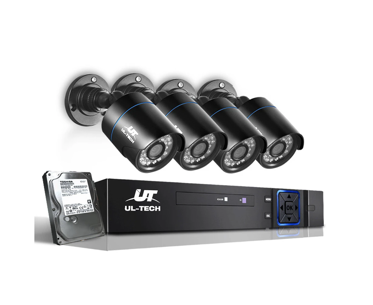 UL-Tech CCTV Security System 2TB 8CH DVR 1080P 4 Camera Sets