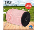 Polytape 800m Roll Electric Fence Energiser Stainless Steel Poly Tape AUS