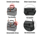 LOKASS Unisex Large Lunch Bag-Black White Stripe