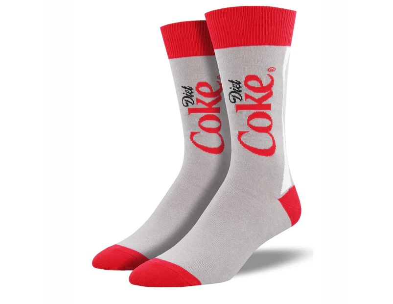 Diet Coke Classic Logo Men's Grey Socks