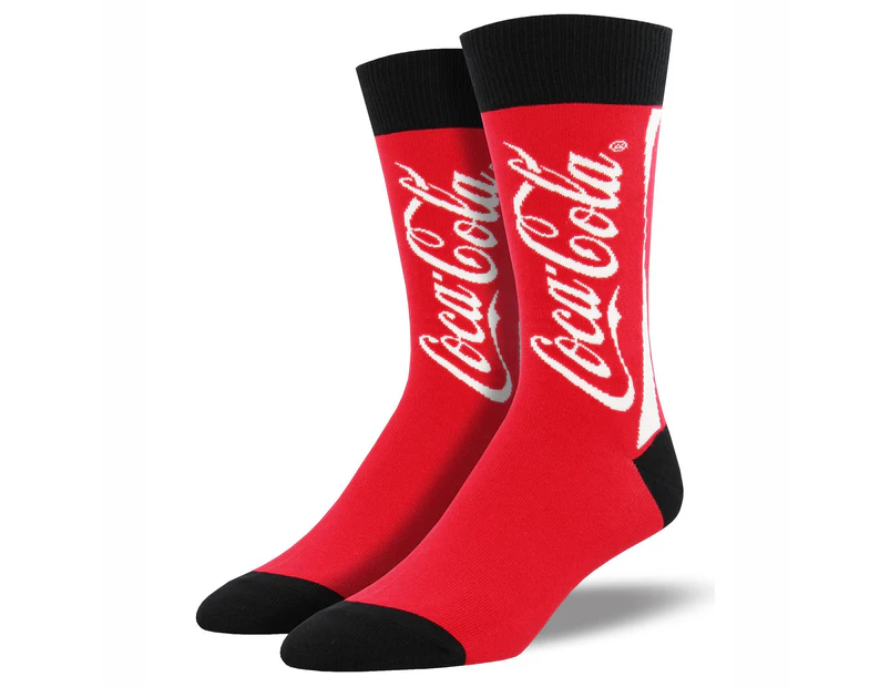 Coca Cola Classic Logo Men's Red Socks
