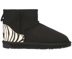 Bluestar Women's Premium Australian Sheepskin Ugg Boot - Black Zebra