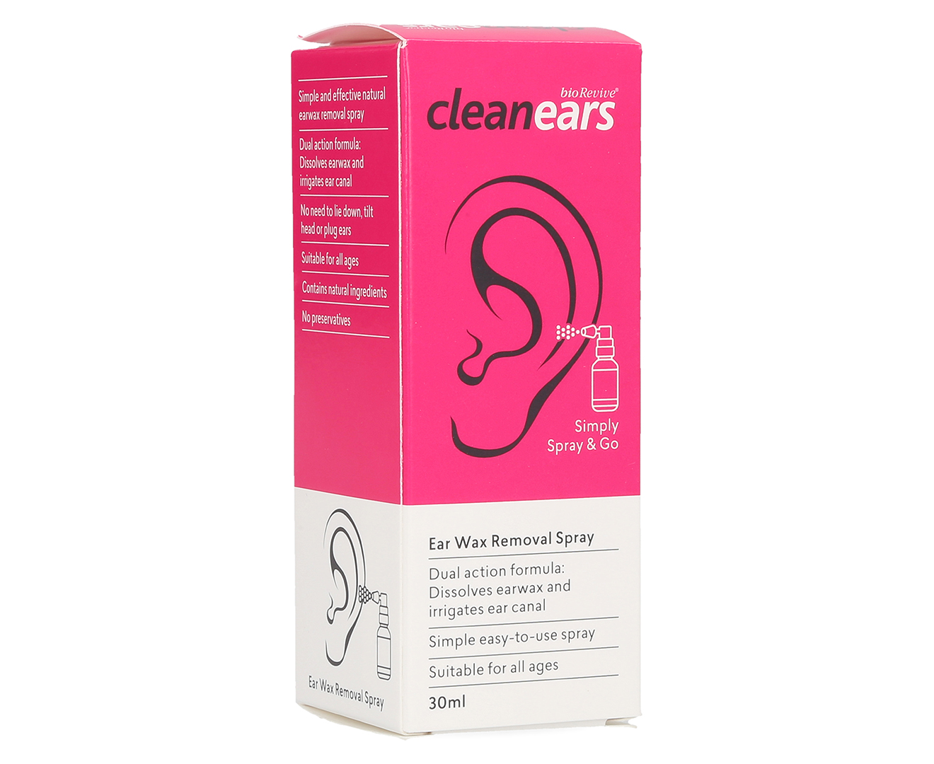 Biorevive Cleanears Ear Wax Removal Spray 30ml Au