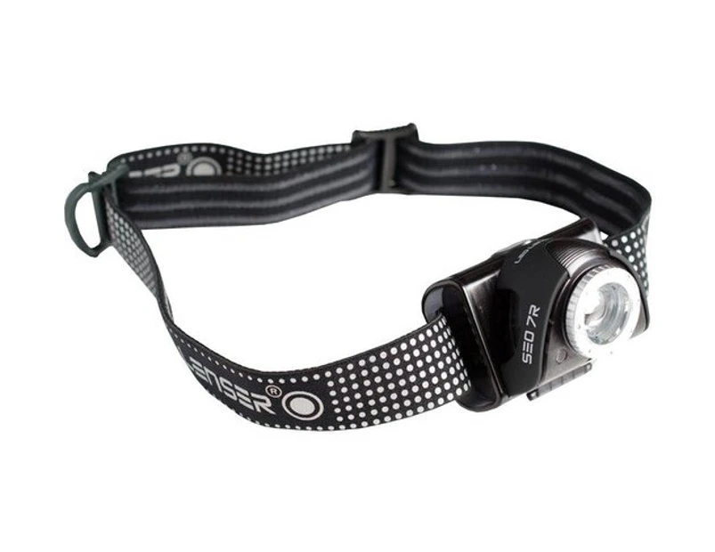 Led Lenser   BLACK SEO 7R Rechargeable Head Lamp 220Lm Auto Brightness