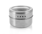 6pcs Stainless Steel Magnetic Seasoning Pot - SILVER