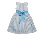 Sanvo Fashion - Smocked Dress Blue and White Stripes