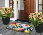 Fab Habitat 45x75cm Floral Watercolour Coir Doormat - Multi