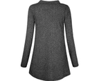 Dresswel Women's Long Sleeve Maternity Splice Sweatshirt-Grey - Grey