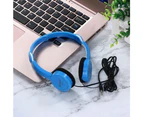 selling Kubite 3.5mm headset phone headset high quality headphones personalized headphones for Kids Earphone phone Blue